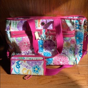 Coach tote bag and matching wallet